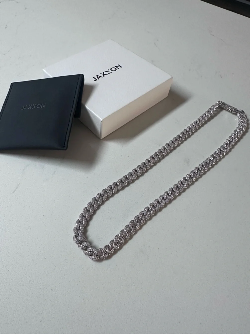 JAXXON Men’s Silver Cuban Link Chain Necklace